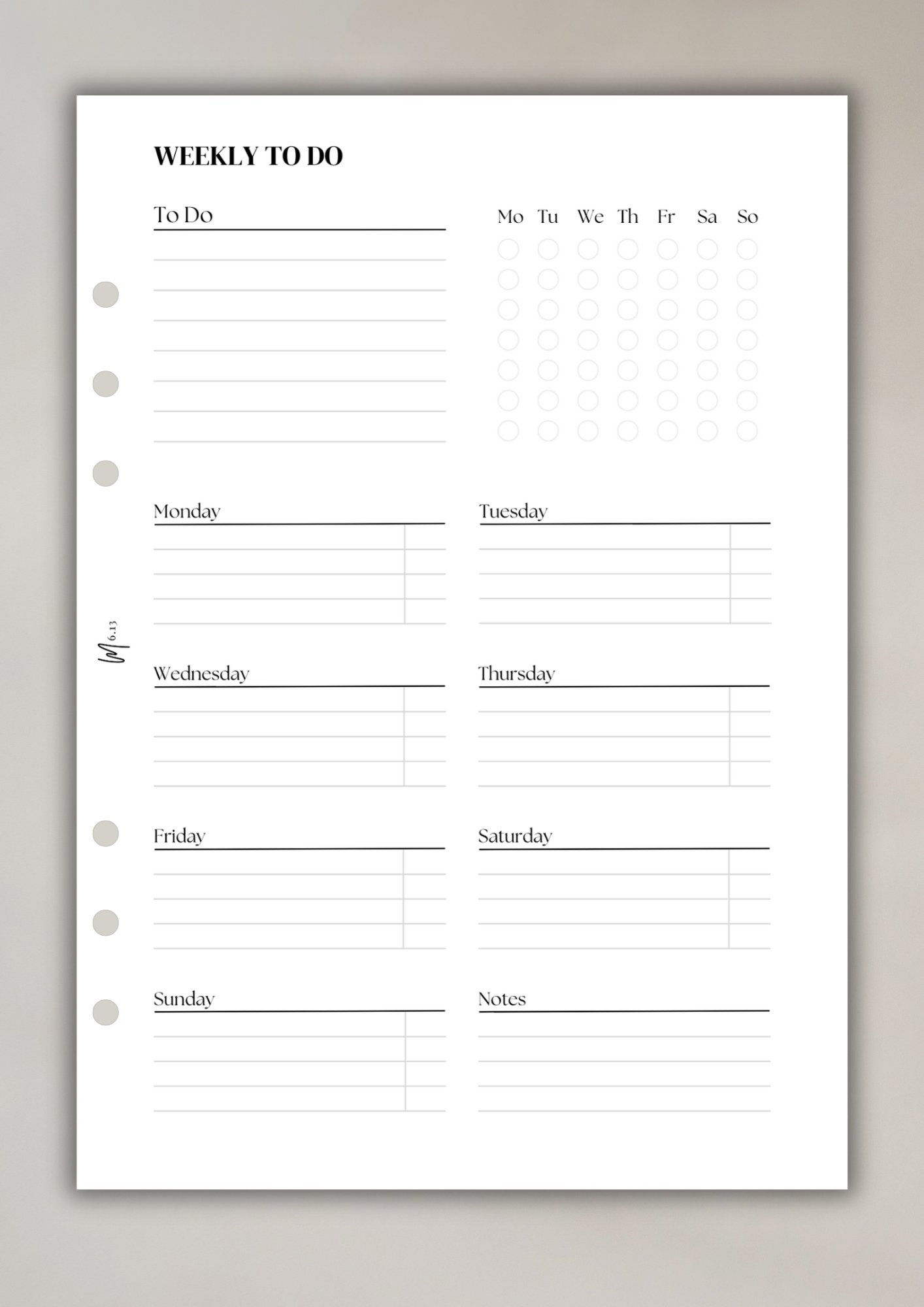 Weekly ToDo Version 2