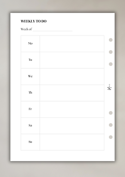 Weekly ToDo Version 1